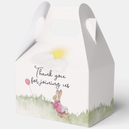 フロス魅力的プバニーをテーマにしたパーティー箱。 フェイバーボックス (裏面)