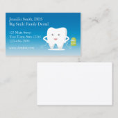 フロス、歯科医の名刺が付いている歯 名刺 (正面/裏面)