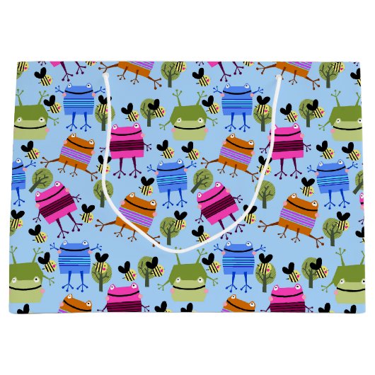 フロッおもしろいグカラフルと（昆虫）マルハナバチ ラージペーパーバッグ (正面)