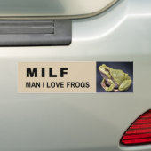 フロッおもしろいグステッカー – MILF Man I Love Frogs バンパーステッカー (車上)
