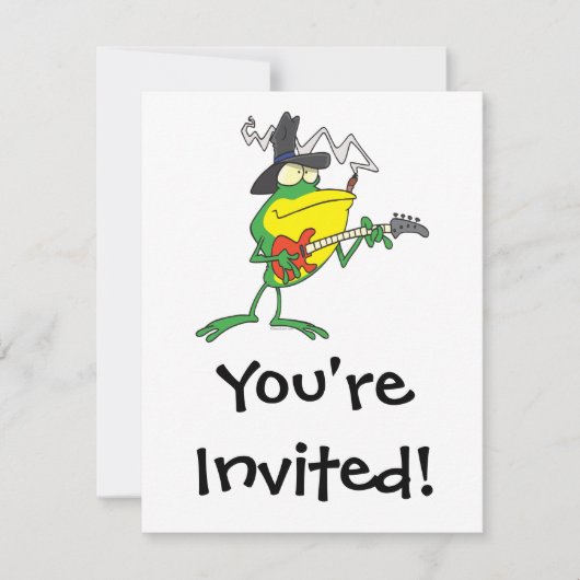 フロッおもしろいグ遊・ベース・ギターのフロギー漫画 招待状 (正面)