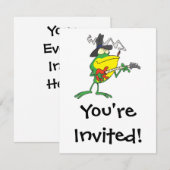 フロッおもしろいグ遊・ベース・ギターのフロギー漫画 招待状 (正面/裏面)