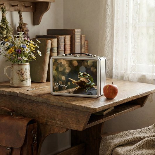 フロッお洒落グズ読ブックコテージコア メタルランチボックス