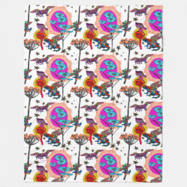 フロッカラフル飛んでいるグ フリースブランケット