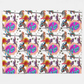 フロッカラフル飛んでいるグ フリースブランケット (正面(横))