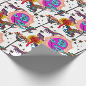 フロッカラフル飛んでいるグ ラッピングペーパー (角)