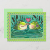 フロッキスをするグカラフル&かわいい池のロマンスおもしろい、 ポストカード (正面/裏面)