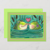 フロッキスをするグカラフル&かわいい池のロマンスおもしろい、 ポストカード (正面/裏面)