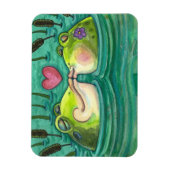 フロッキスをするグカラフル&かわいい池のロマンスおもしろい、 マグネット (縦)