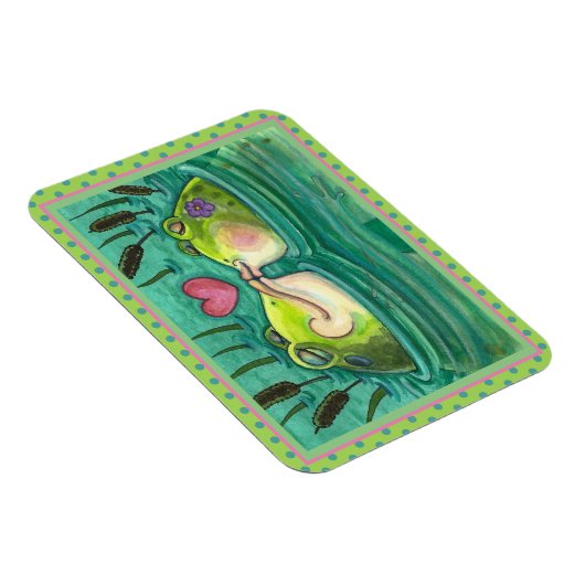 フロッキスをするグカラフル&かわいい池のロマンスおもしろい、 マグネット (右側)