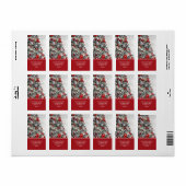 フロックドクリスマスツリー差出人住所 ラベル (フルシート)