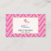 フロックファブラスタイポグラフィとピンクフラミンゴ 名刺 (正面)