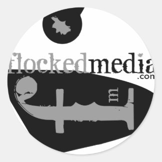 フロックメディアグレーサイドロゴ ラウンドシール