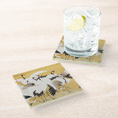 フロック日本のクレーンヴィンテージバードリッチクラシック ガラスコースター (アングル)