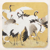 フロック日本のクレーンヴィンテージバードリッチクラシック スクエアペーパーコースター (正面)