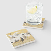 フロック日本のクレーンヴィンテージバードリッチクラシック ストーンコースター (横)