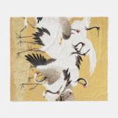 フロック日本のクレーンヴィンテージバードリッチクラシック フリースブランケット (正面(横))