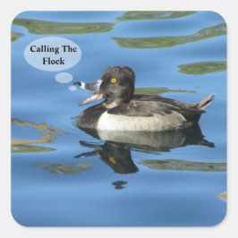 フロック・ダックユーモアのあるの発表シールの呼び出し スクエアシール
