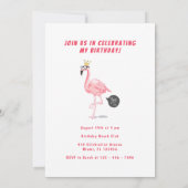 フロック・ピンク・フラミおもしろいンゴ誕生日パーティーに参加する 招待状 (裏面)