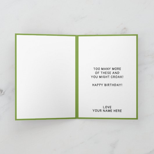 フロッグおもしろいトワドクロークマザーハッピーバースデー サンキューカード (内部)