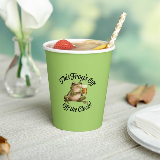 フロッグおもしろいリタイアメントパーティーグリーンデザイン 紙コップ (インサイチュ)