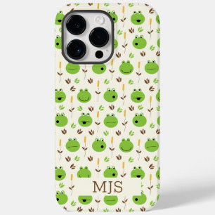 フロッグおもしろい顔パターンモノグラム Case-Mate iPhone 14 PRO MAXケース