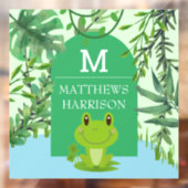 フロッグアートモノグラム男の赤ちゃんベッドルーム子供部屋 ウィンドウサイン (シート2)