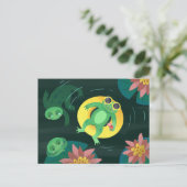 フロッグイエローサングラスで泳ぐ ポストカード (スタンド正面)