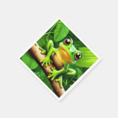 フロッグオンブランチ自然アート スタンダードカクテルナプキン (角)