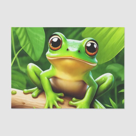 フロッグオンブランチ自然アート 薄葉紙 (正面)