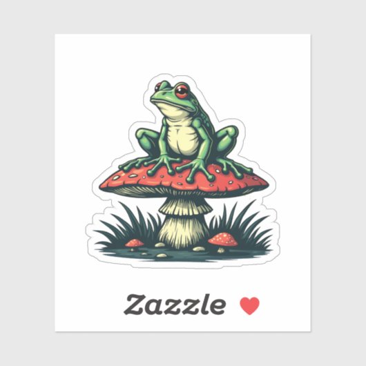 フロッグオンマッシュルームコテージコアフォレスト魔法菌類 シール (シート)