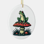 フロッグオンマッシュルームコテージコアフォレスト魔法菌類 セラミックオーナメント (右)