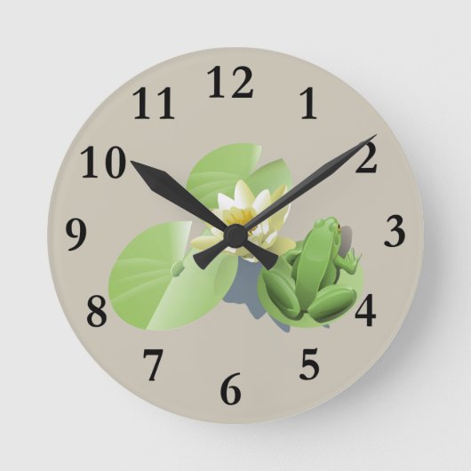 フロッグオンライパード時計 ラウンド壁時計 (正面)