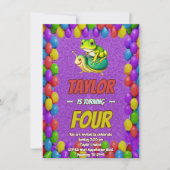 フロッグカタツムリパーソナライズされた誕生日招待状キッズ 招待状 (正面)