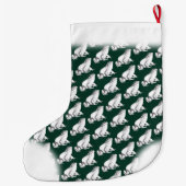 フロッグクリスマスストッキングカスタムブルフロッグストッキング ラージクリスマスストッキング (裏面)