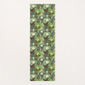 フロッググリーンとホワイト《植物》スイレン ヨガマット (正面)