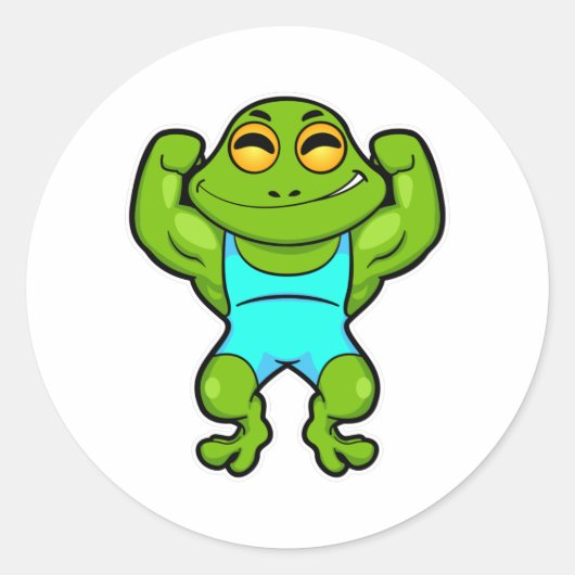 フロッグズボディービルダーアットボディビル ラウンドシール (正面)