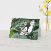 『フロッグトーク5840カエル』 カード (黄色い花)