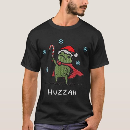 フロッグナイトの掛け声 剣の面白いミーム クリスマス Tシャツ (正面)