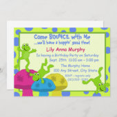 フロッグバウンス誕生日 招待状 (正面/裏面)