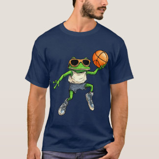 フロッグバスケットボール選手/バスケットボールカエルTシャツ Tシャツ