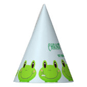 フロッグバースデーパーティーテーマラブリーブルー パーティーハット (左)