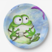 フロッグパラグライダーおもしろい紙プレート ペーパープレート (正面)