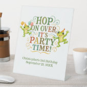 フロッグパーソナライズされた幼児キッズボーイガール誕生日 台座サイン (インサイチュ)