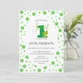 フロッグファースト誕生日パーティードット招待状 招待状 (スタンド正面)