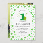 フロッグファースト誕生日パーティードット招待状 招待状 (正面/裏面)