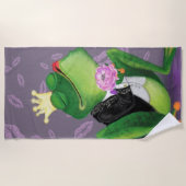 フロッグプリンスビーチタオル – ペイント ビーチタオル (正面)