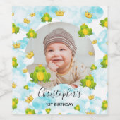 フロッグプリンス子供の誕生日パーティー ワインラベル (シングルラベル)