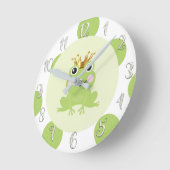フロッグプリンス金ゴールドクラウンカお洒落ウト子供部屋 ラウンド壁時計 (傾斜)