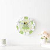 フロッグプリンス金ゴールドクラウンカお洒落ウト子供部屋 ラウンド壁時計 (ホーム)